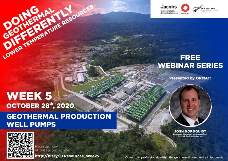 Webinar – Geothermal Production Well Pumps, Lower T Fields, Oct 28, 2020