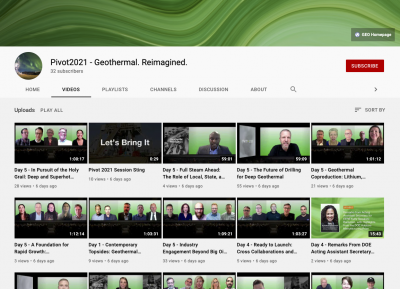 Recordings  – Pivot2021, Geothermal. Reimagined Event
