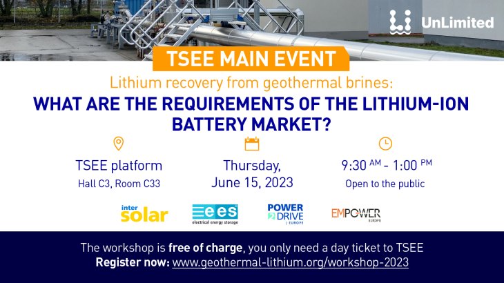 Workshop on lithium extraction from geothermal brine, 15 June 2023, Munich, Germany