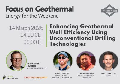 Webinar – Enhancing geothermal well efficiency with unconventional drilling, 14 March 2025