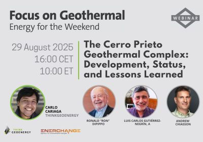 Webinar – Development, status, lessons from Cerro Prieto geothermal complex, 29 August 2025