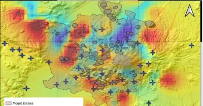 Electrical conductivity anomalies discovered beneath Mount Erciyes, Türkiye