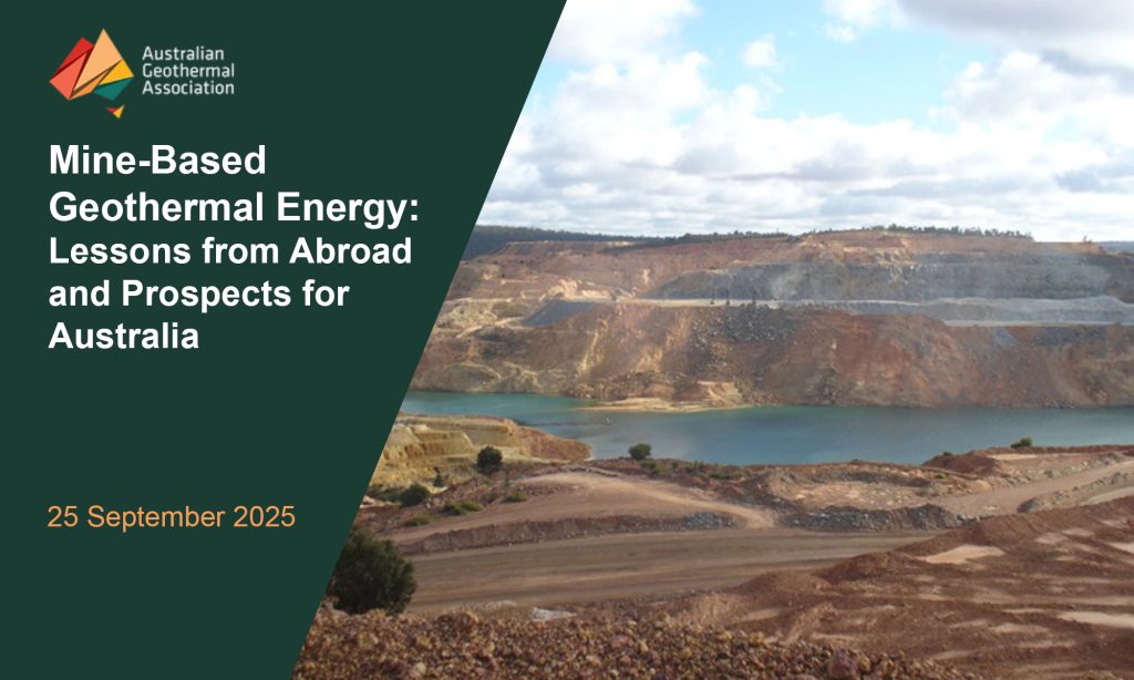 Webinar – Prospects for mine-based geothermal energy in Australia, 25 September 2025