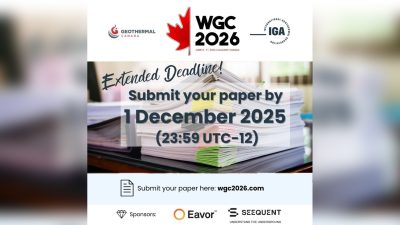 Full paper submission for World Geothermal Congress 2026 extended to 1st of December